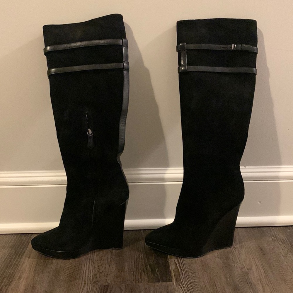Reed Karloff knee-high black heeled boots